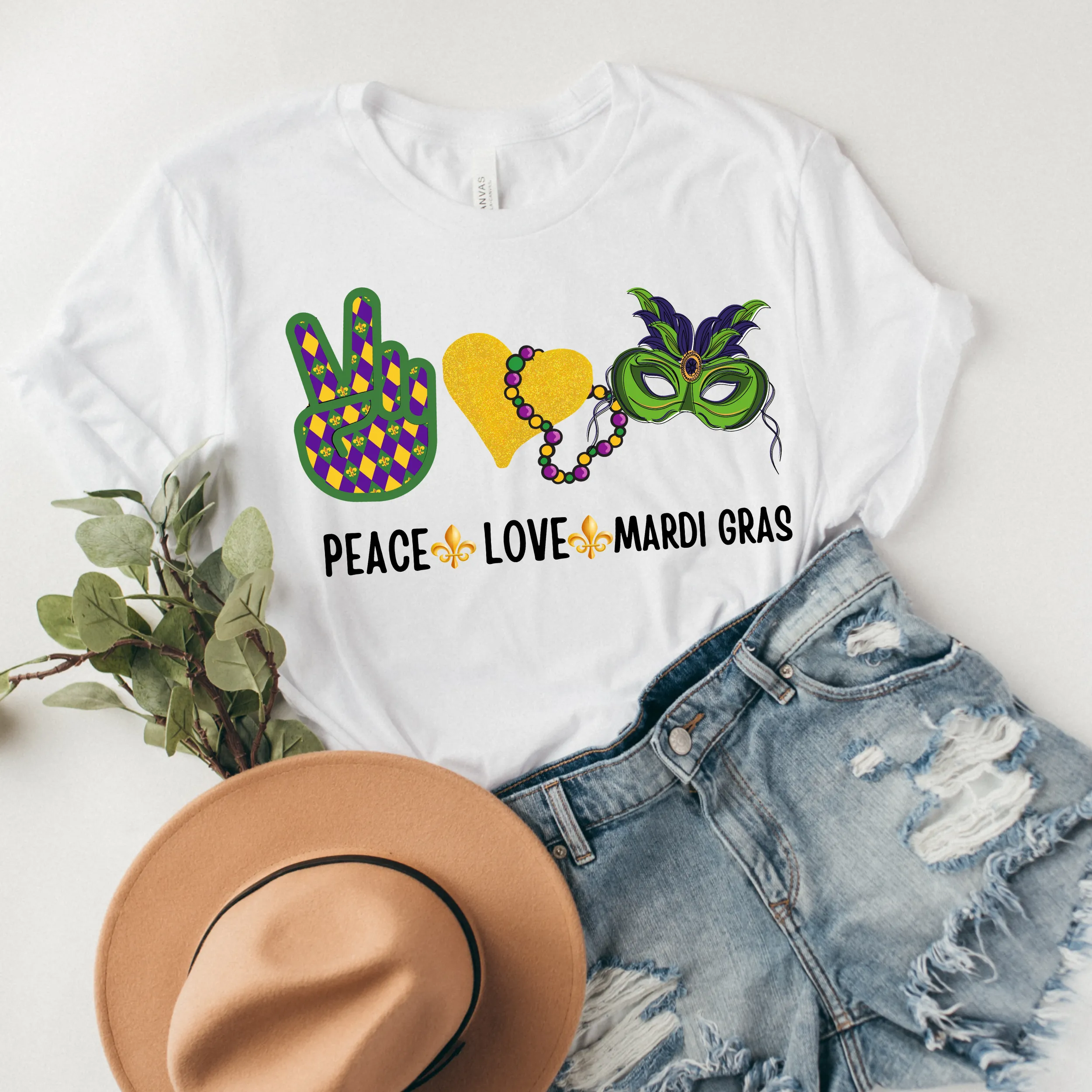 Peace Love Mardi Gras Sweatshirt Women's Mardi Gras Sweatshirt Unisex Cozy White Sweatshirt Gift for Her Peace Sign Heart Mask