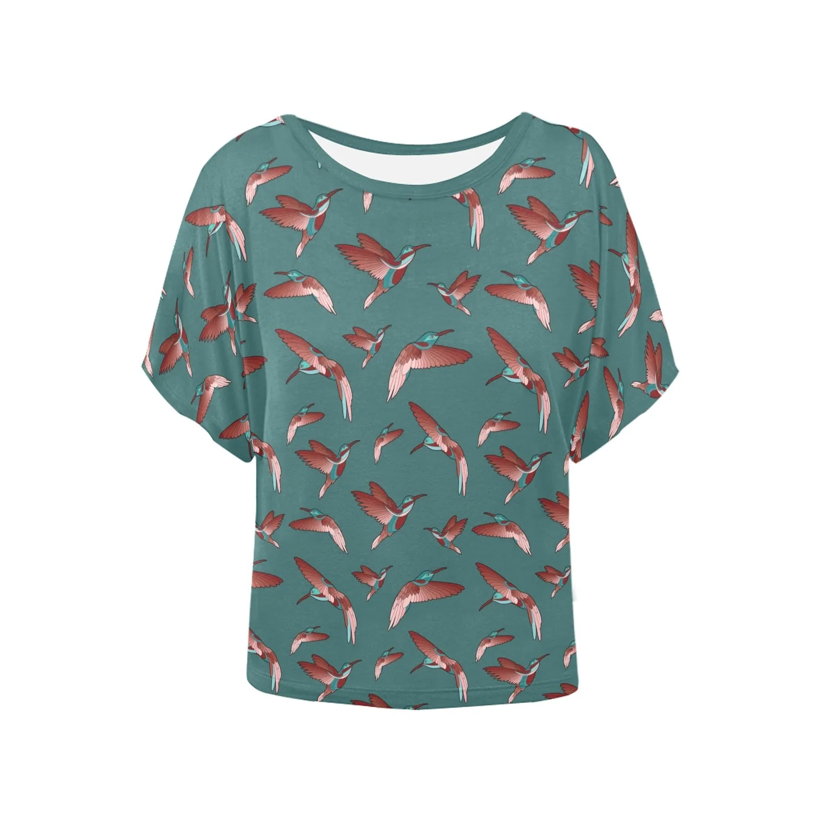 Red Swift Turquoise Women's Batwing-Sleeved Blouse T shirt