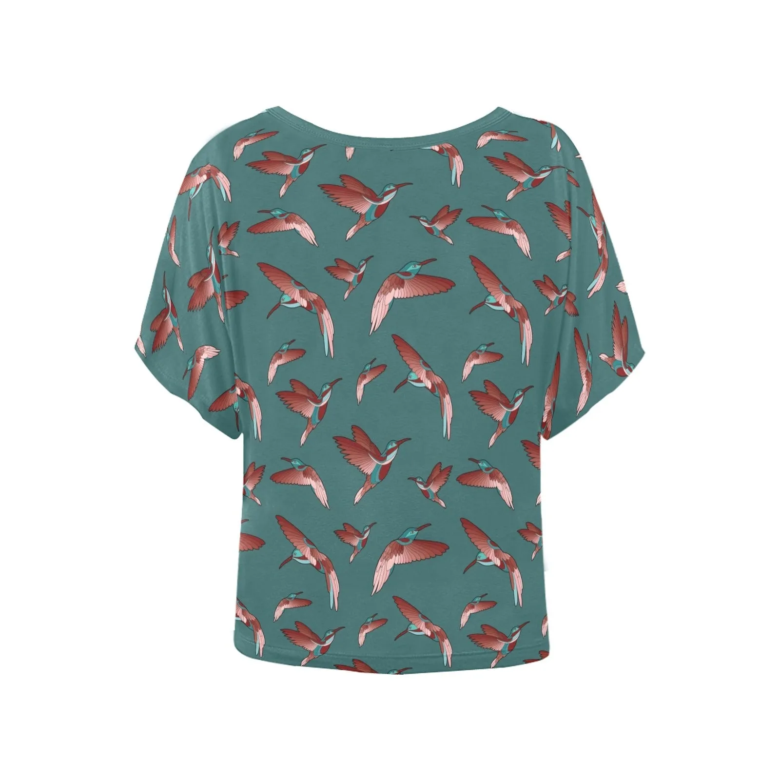 Red Swift Turquoise Women's Batwing-Sleeved Blouse T shirt