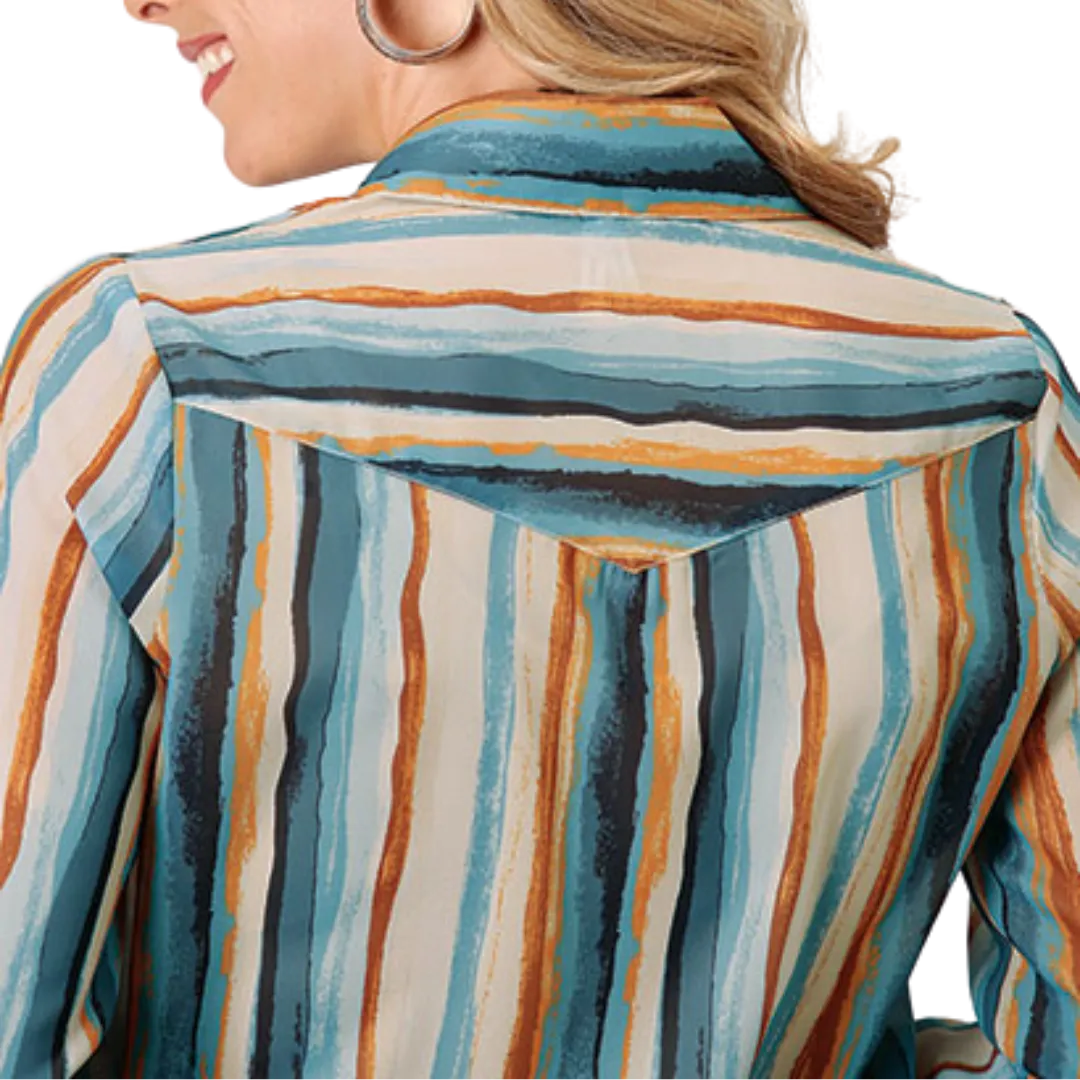 Roper Women's Watercolor Stripe Print Shirt