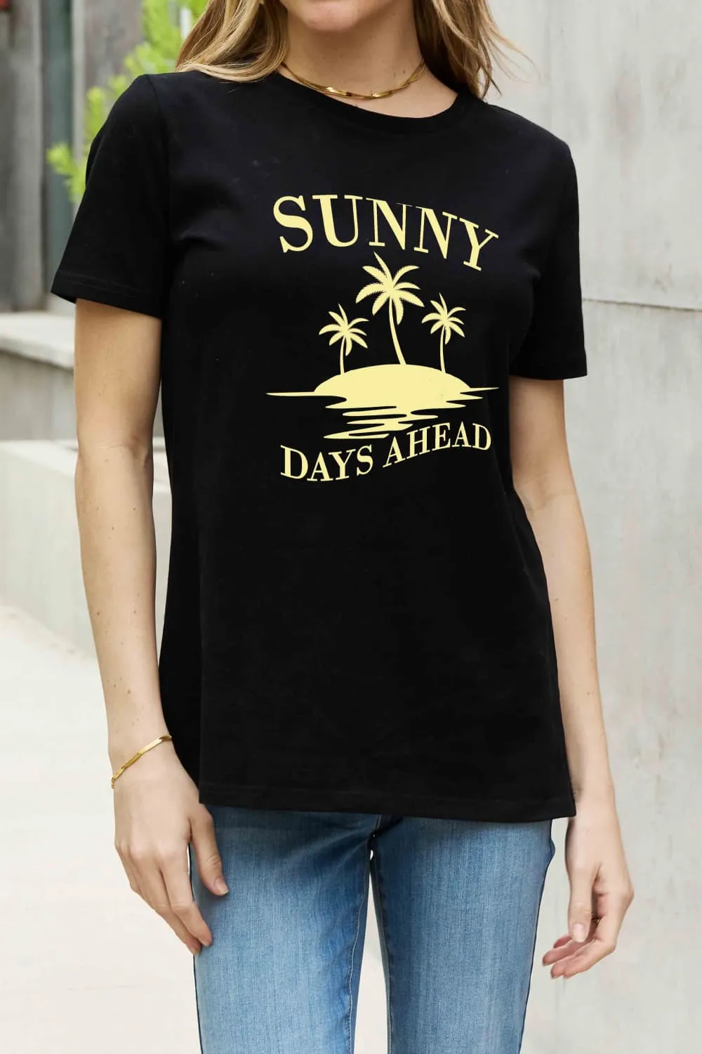 Simply Love Full Size SUNNY DAYS AHEAD Graphic Cotton Tee