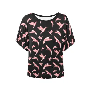 Strawberry Black Women's Batwing-Sleeved Blouse T shirt