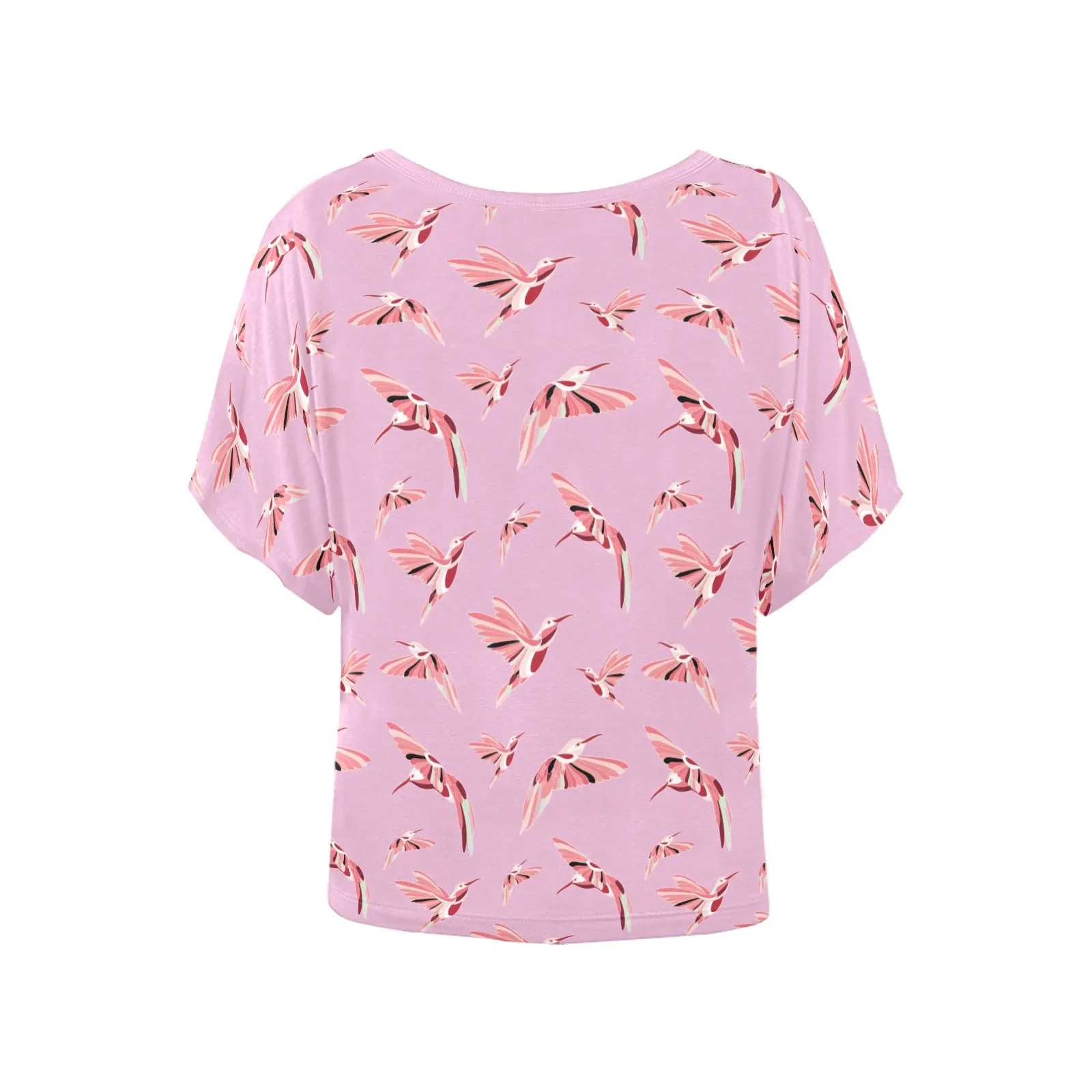 Strawberry Pink Women's Batwing-Sleeved Blouse T shirt