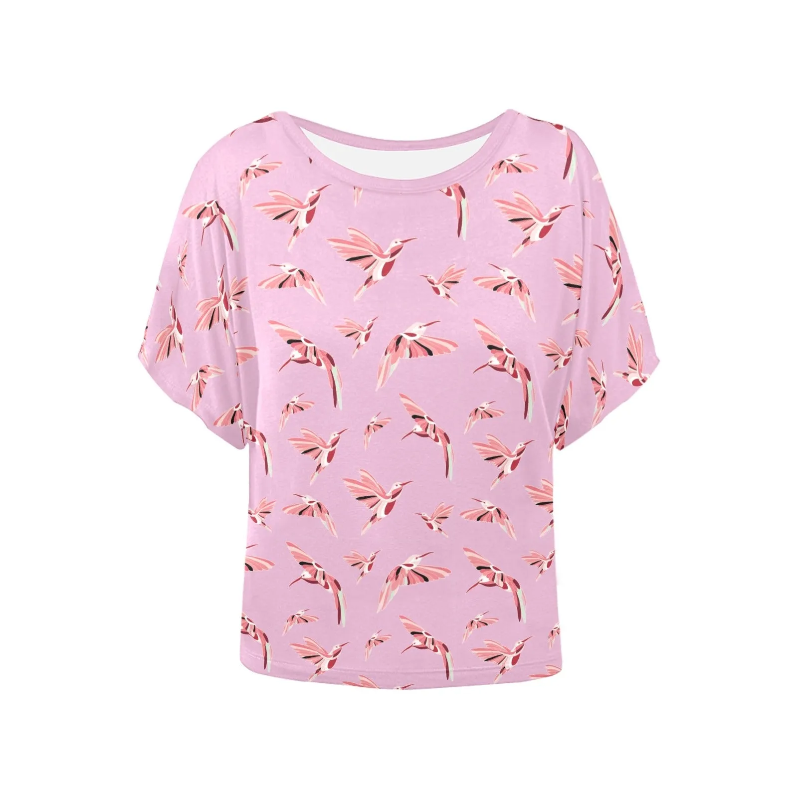 Strawberry Pink Women's Batwing-Sleeved Blouse T shirt