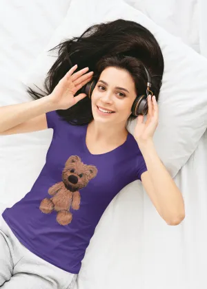 Teddy Bear Short Sleeve V-Neck Tee