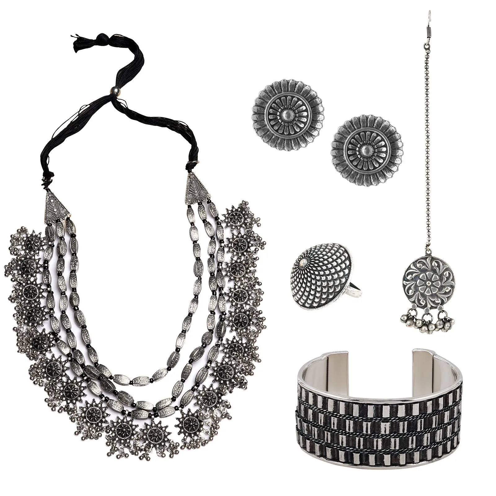 Teejh Gokarna Oxidised Silver Jewellery Gift Set