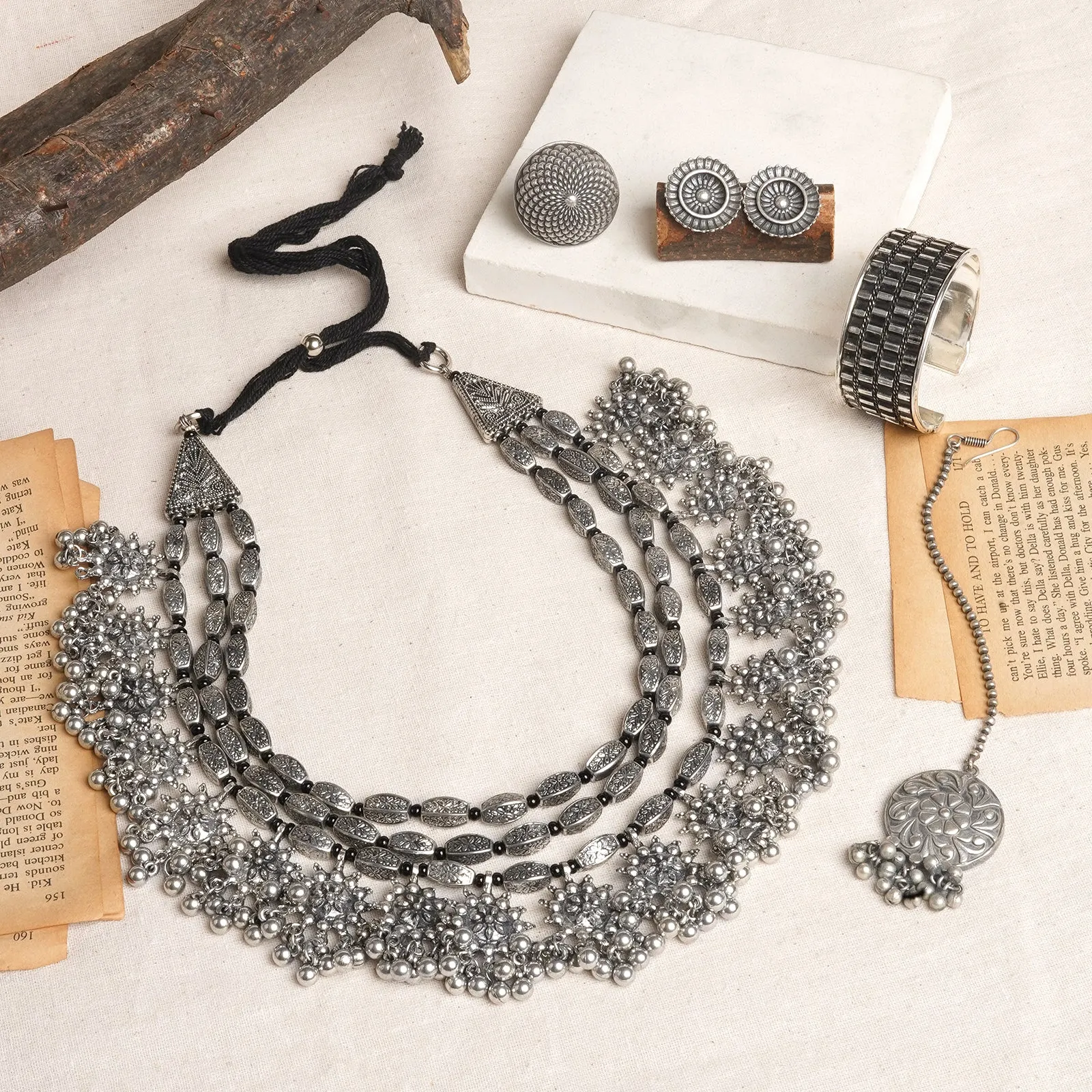 Teejh Gokarna Oxidised Silver Jewellery Gift Set