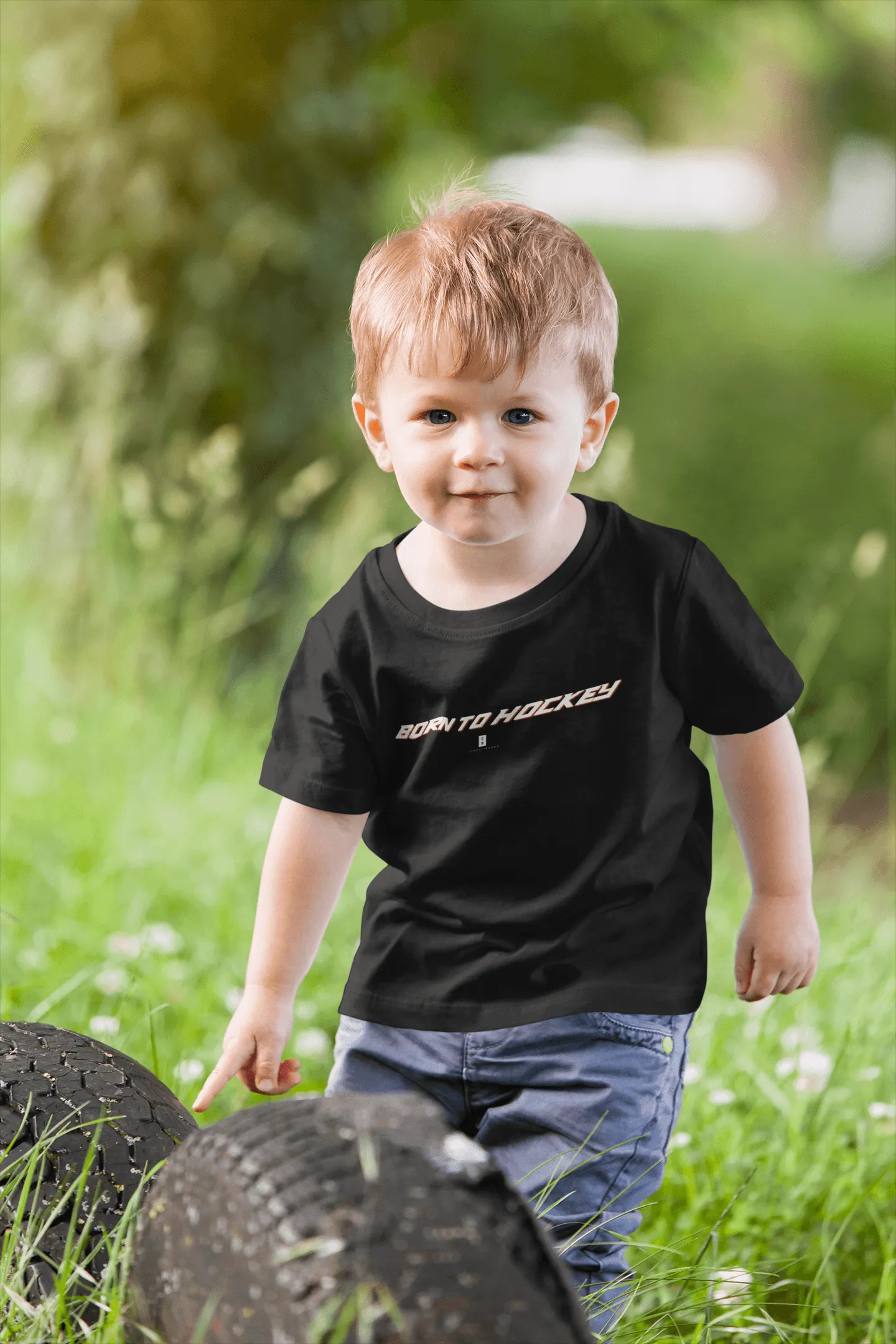 Toddler Born To Hockey Core Tee Black