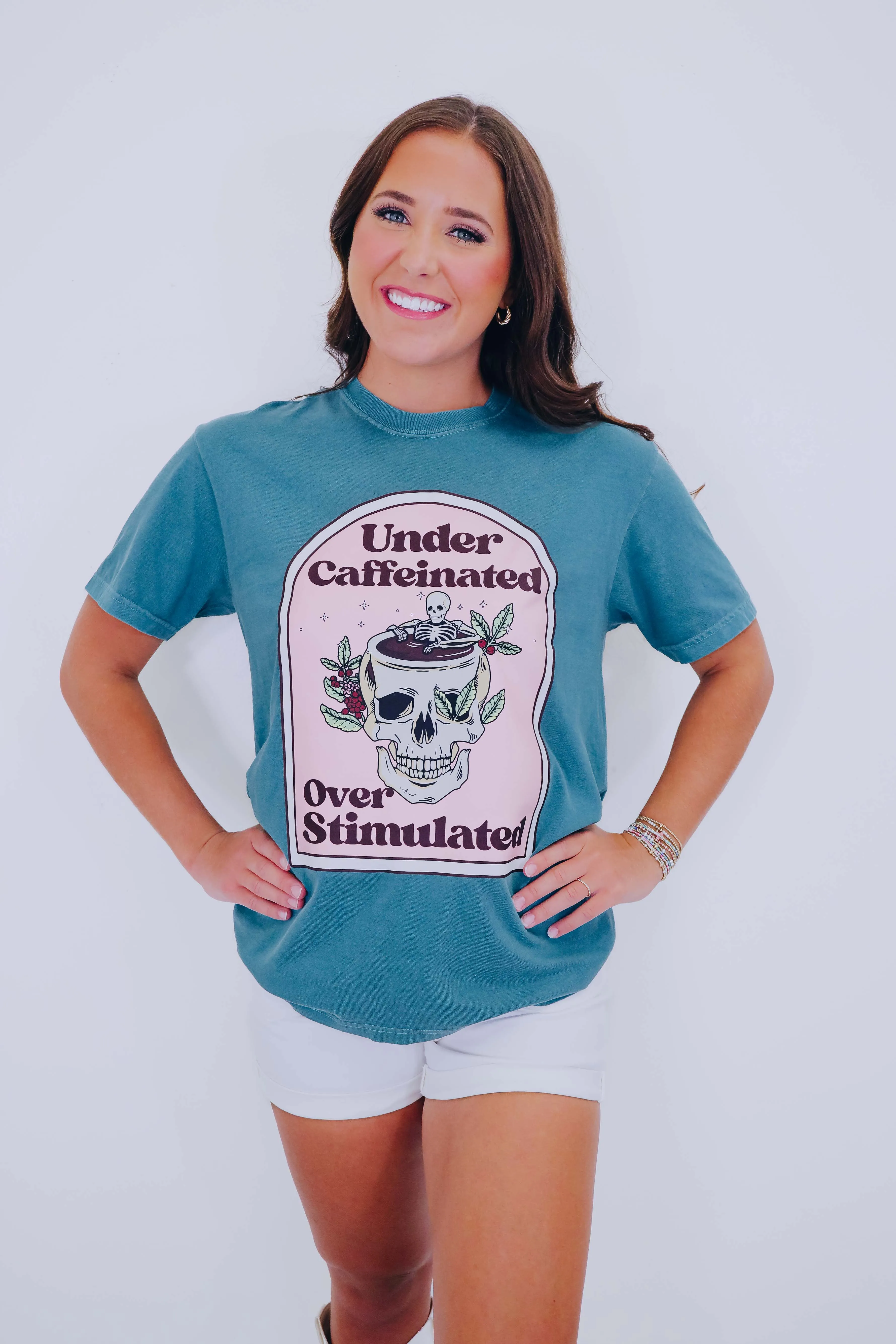 Under Caffeinated Comfort Colors Graphic Tee S-2X