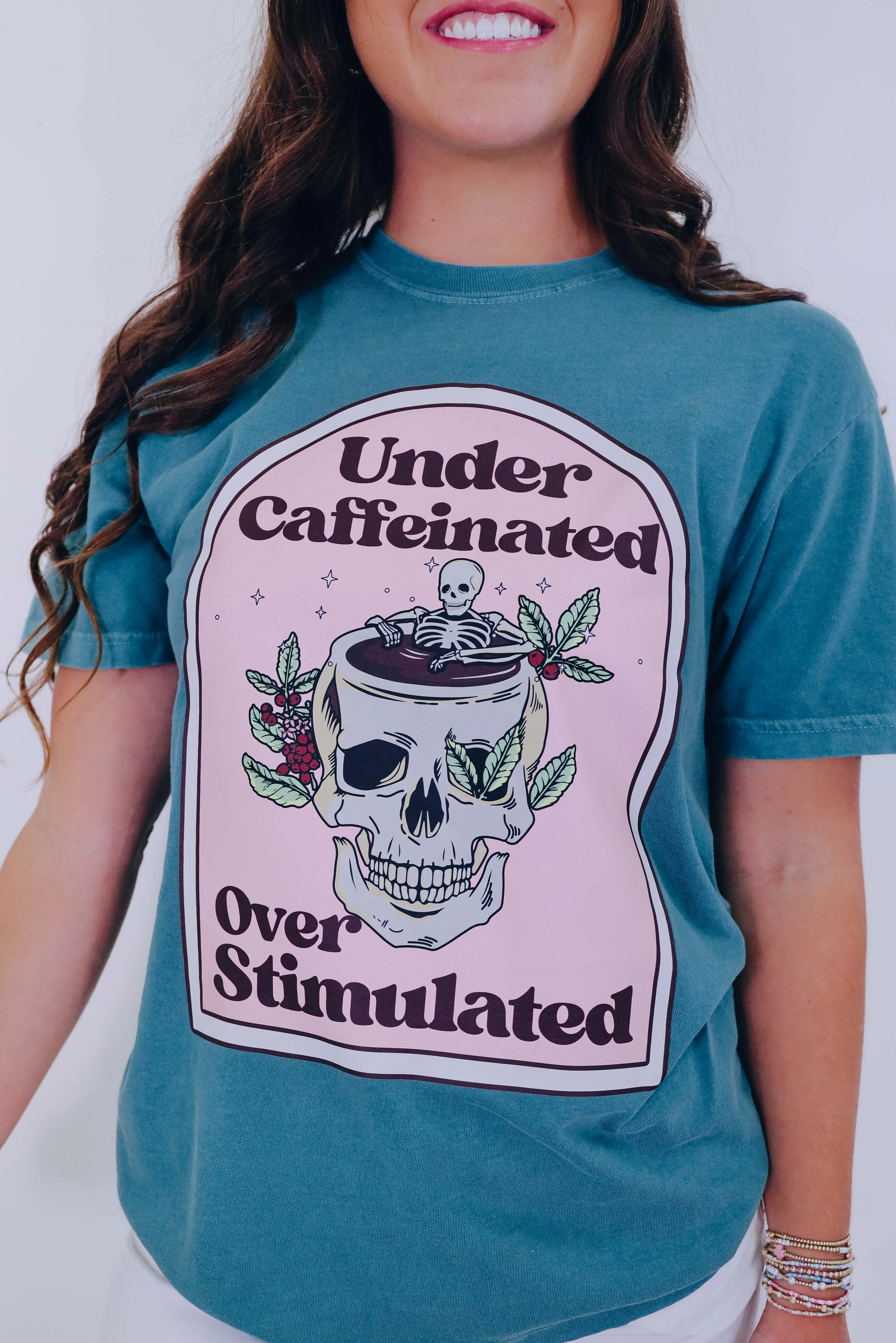 Under Caffeinated Comfort Colors Graphic Tee S-2X