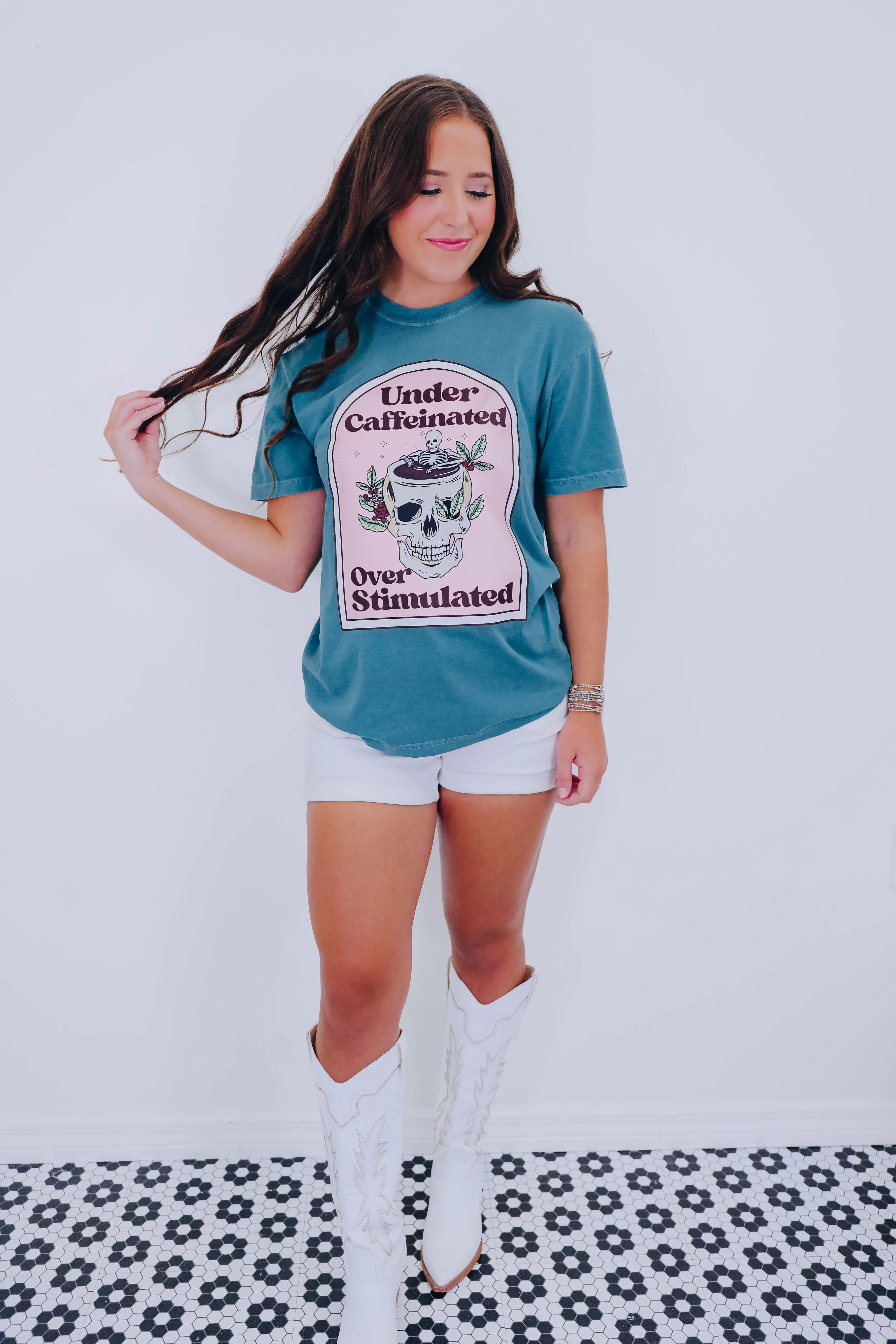 Under Caffeinated Comfort Colors Graphic Tee S-2X