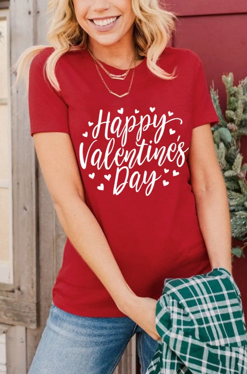 Womens Valentine's Day Heart Printed Shirts Graphic Tees