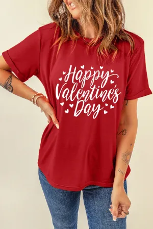 Womens Valentine's Day Heart Printed Shirts Graphic Tees